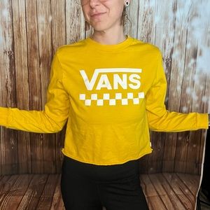 Vans Crop Long Sleeve Tee size small yellow